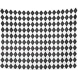 Emvency Tapestry Gray Harlequin Black and White Abstract Geometry Pattern Diamond Shape Basic Home Decor Wall Hanging 60" x 80" Inches Print For Living Room Bedroom Dorm