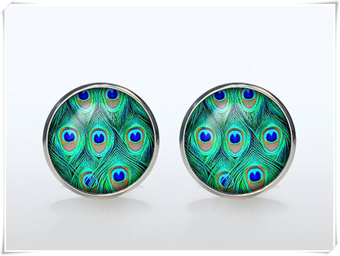 cufflinksWedding cufflinks Silver plated Peacock cuff