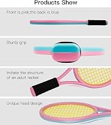 Crefotu Kid Tennis Racket Set with Bag 17in Plastic Rackets 2pc view 2
