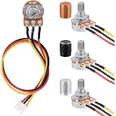 ALLECIN WH148 10K Linear Taper Rotary Potentiometer 3Pins XH2.54 Variable Resistor Potentometers 10000 Ohm with 20cm Connector Wire Cable and 3color Aluminum Alloy Knobs (Pack of 6pcs)