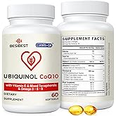 Besibest Ubiquinol CoQ10-600mg-Softgel, Active Coq10 Ubiquinol Supplement with Vitamin E & Omega 3, 6, 9, High Absorption-Coenzyme-Q10, Powerful Antioxidant for Energy Production, Tested, 60 Count