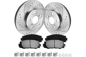 ANPULSERO FIWRILUVX Anpulsero Front Automotive Replacement Brake Kit, Brake Rotors Ceramic Brake Pads Compatible with 2010-2015 Toyota Prius, 2011-2017 Lexus CT200h|Brake Pads and Rotors Kit |255mm(10in)