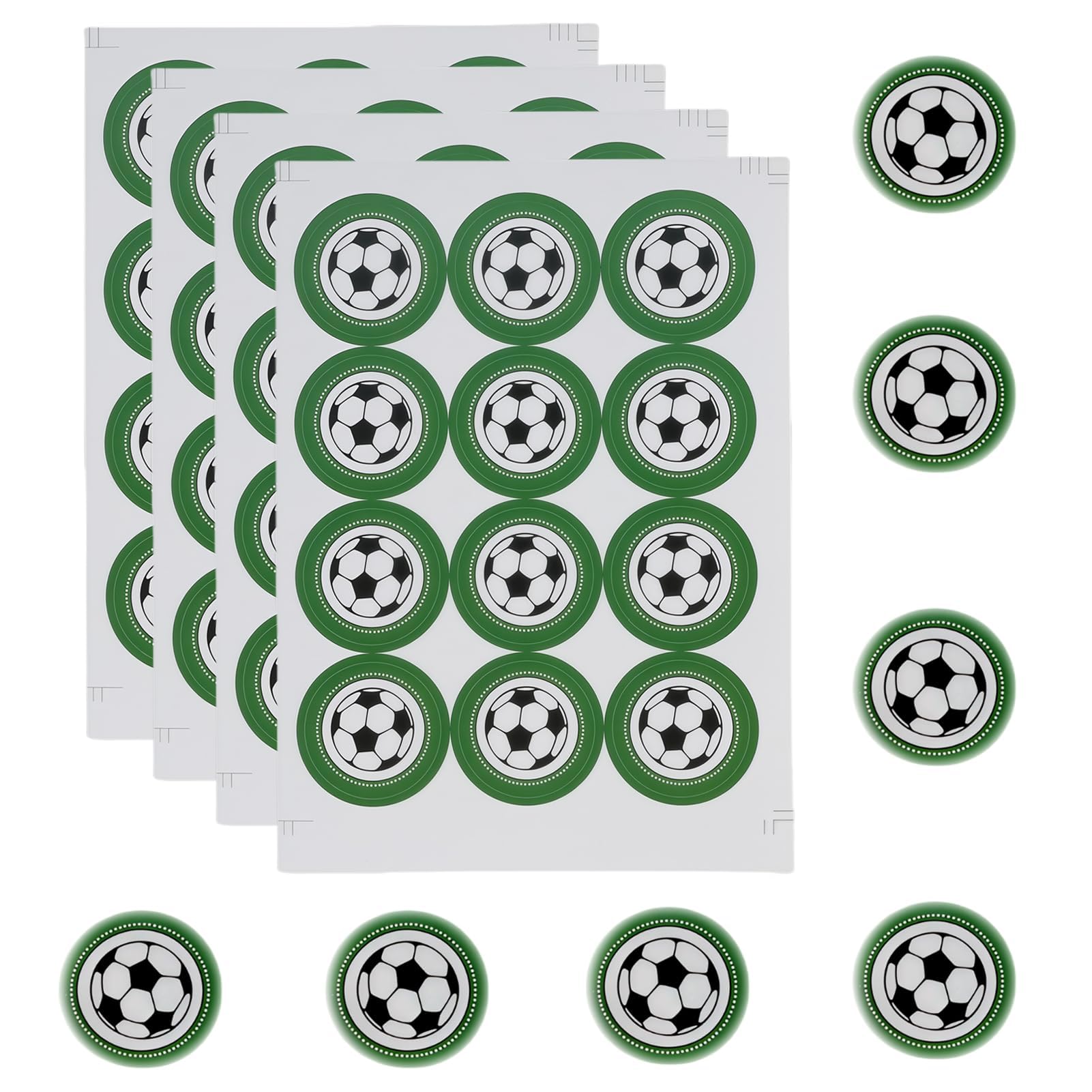 48 Premium Football Stickers for Kids - 3cm Vinyl Soccer Ball Decals for Scrapbooks, Party Decorations & Rewards - for Sports Parties, Team Gifts & School Projects