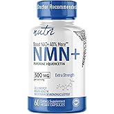 NMN Supplement 500mg NAD Supplement - Nutri Ultra High Absorption Stabilized NMN Nicotinamide Mononucleotide, 40% More NAD+ with Quercetin Phytosome & Black Pepper - mnm supplement (60 Capsules)