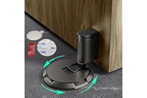 HOOFUS Mechanical Floor Door Stopper,Adjustable Height Door Stoppers for Bottom of Door,Windproof Door Holder to Keep Door Open,No Magnetic Heavy Duty Door Stop,Nail Free or Screws(Dark Gray, 1pcs)