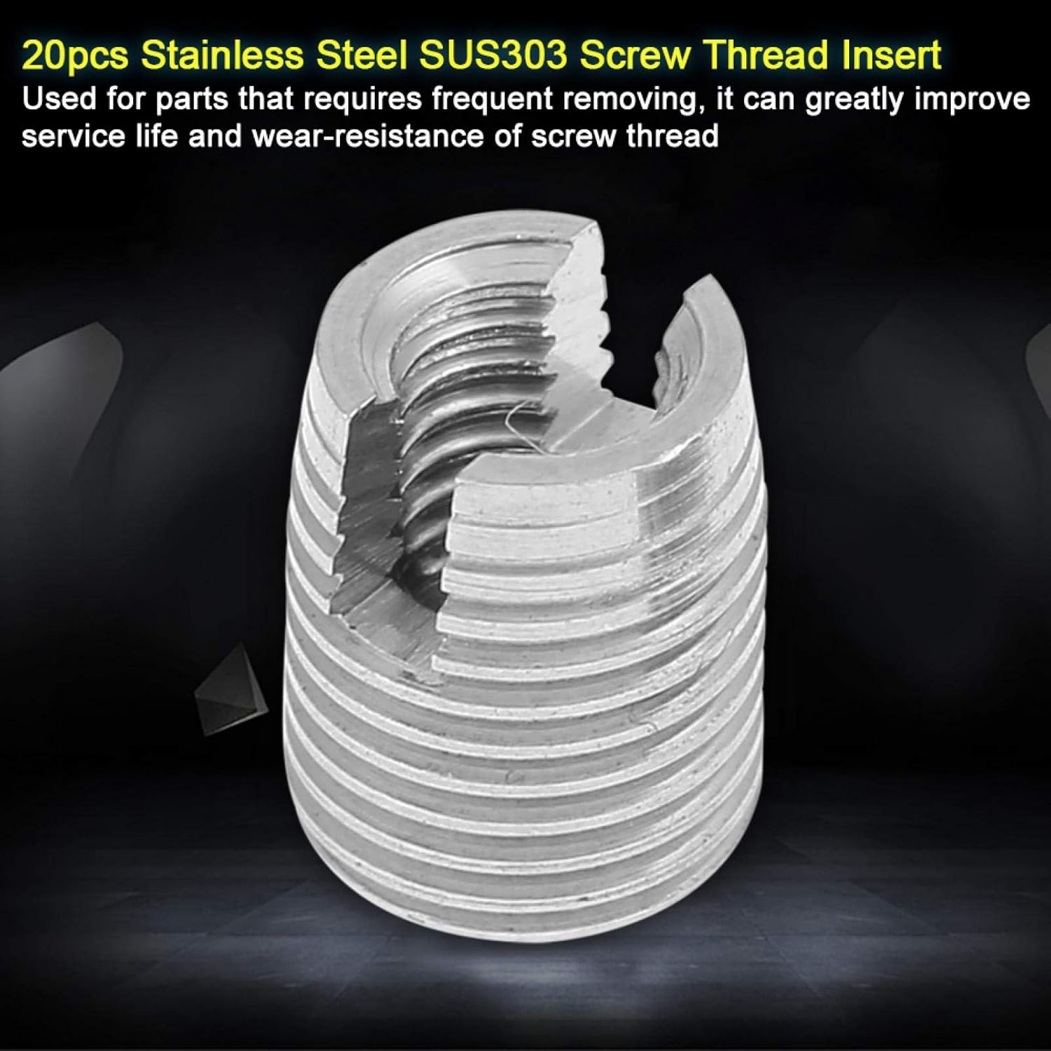 20pcs Stainless Steel Thread Insert Nuts, M3 X 6mm Self Tapping Screw Insert for Avoiding Thread Damage - Image 5
