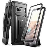 SUPCASE for Google Pixel 7 Case (2022) with Screen Protector & Stand,Black | Built-in Kickstand, 360° Rotating Belt Clip, Hea