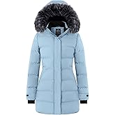 Wantdo Women's Long Quilted Winter Coat Thicken Puffer Jacket with Faux Fur Hood