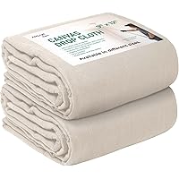 Avalon Home Canvas Drop Cloth 9X12 ft Pack of 2 - Odourless Painters Drop Cloth for Painting Cotton Canvas Tarps for Floor & 