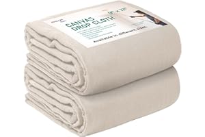 Avalon Home Canvas Drop Cloth for Painting 9x12 feet Pack of 2-8oz Painters Drop Cloths for Painting - All Purpose Canvas Tarps for Floor & Furniture Protection - Recycled Cotton Fabric