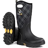 Kalkal Rubber Boots for Men and Women, Waterproof Insulated Rain Boots, Neoprene Breathable Mud Boots, Outdoor Anti-slip Mens Work Farming Hunting Boots
