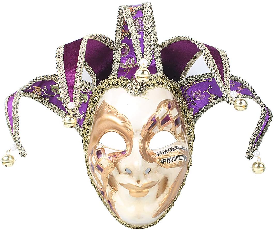 Hophen Masquerade Venetian Mask Jester Resin Mardi Gras Wall Easter Decoration Gift
