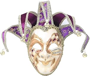 Hophen Masquerade Venetian Mask Jester Resin Mardi Gras Wall Easter Decoration Gift
