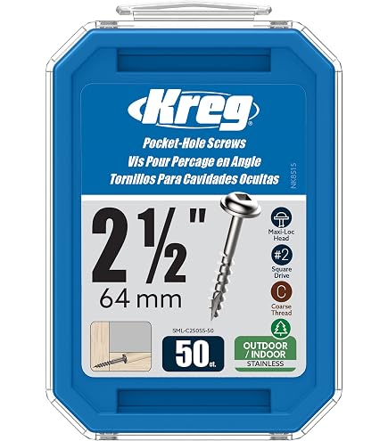 Amazon.com: Kreg Stainless Steel Pocket Hole Screws SML-C150S5-100