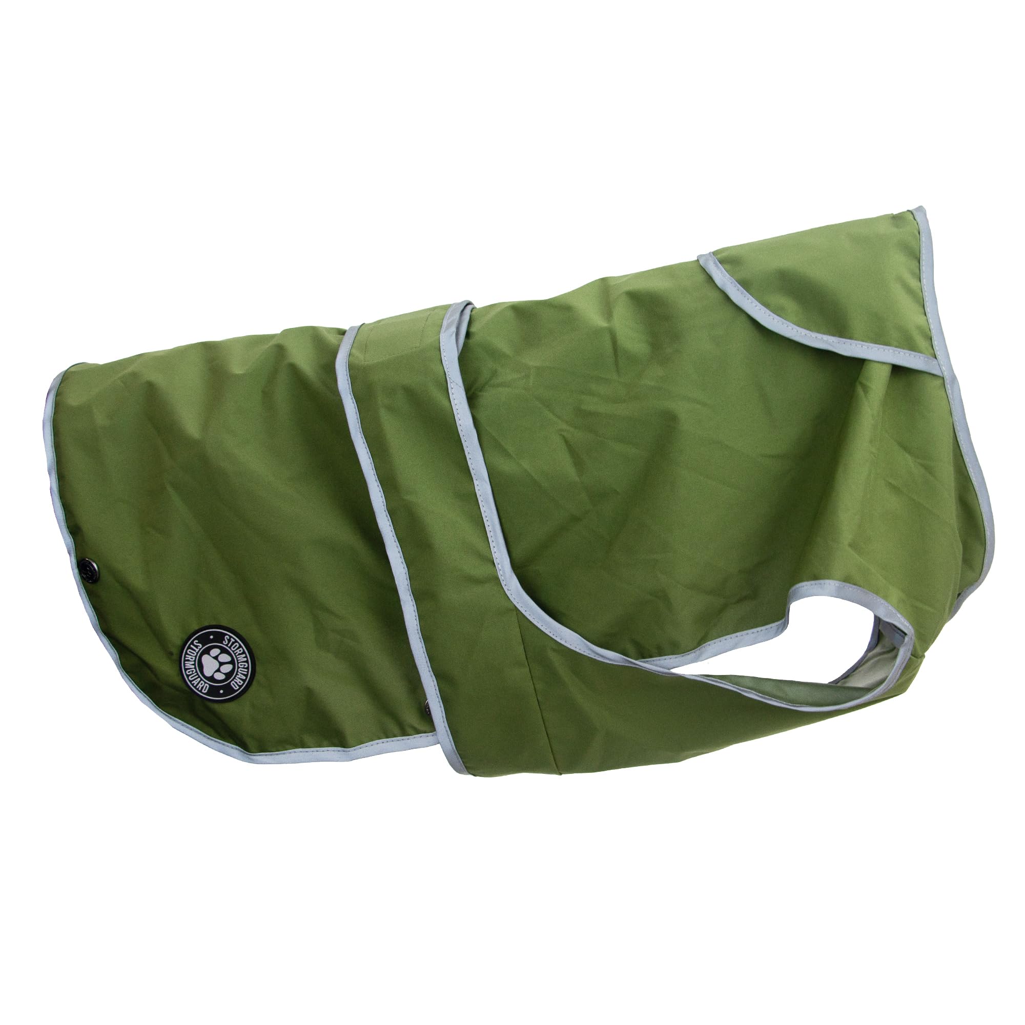 Ancol Stormguard Soft Shell Dog Coat in Khaki - Waterproof Pet Rain Jacket with Zipped Harness Hole - Reflective Edging Puppy Apparel - M