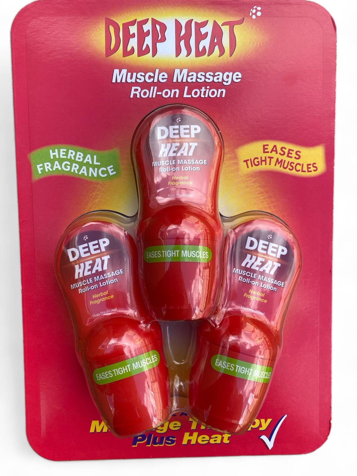 THREE PACKS of Deep Heat Muscle Massage Roll-On Lotion 50ml…