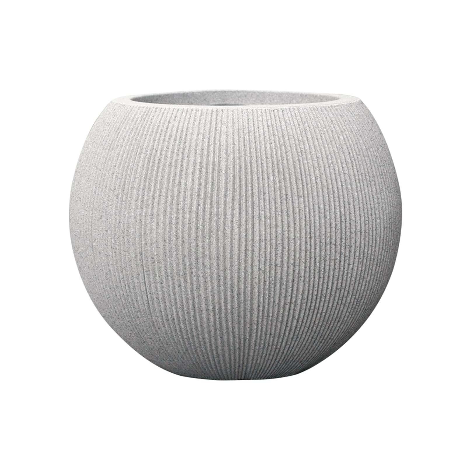 Photo 1 of 11.8" H X 14.5" D Round Plastic Planter with Drainage Hole & Plug, Large Lightweight Plant Pot, Stone Looking,Recyclable,Durable, Weather/UV Resistant for Indoor Outdoor, (8.9" Opening), Gray