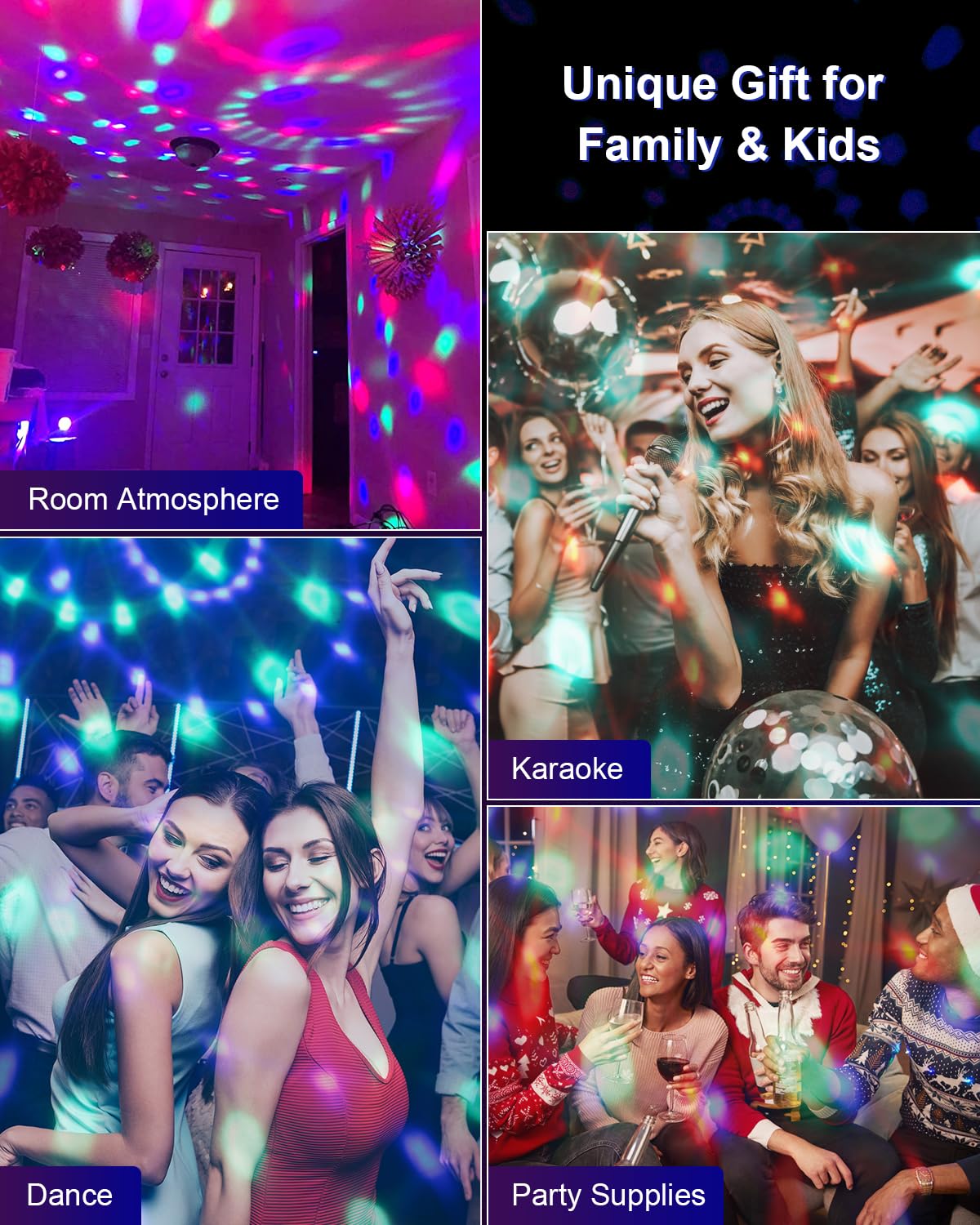 Luditek [2Pack] Sound Activated Party Lights with Remote Control Dj