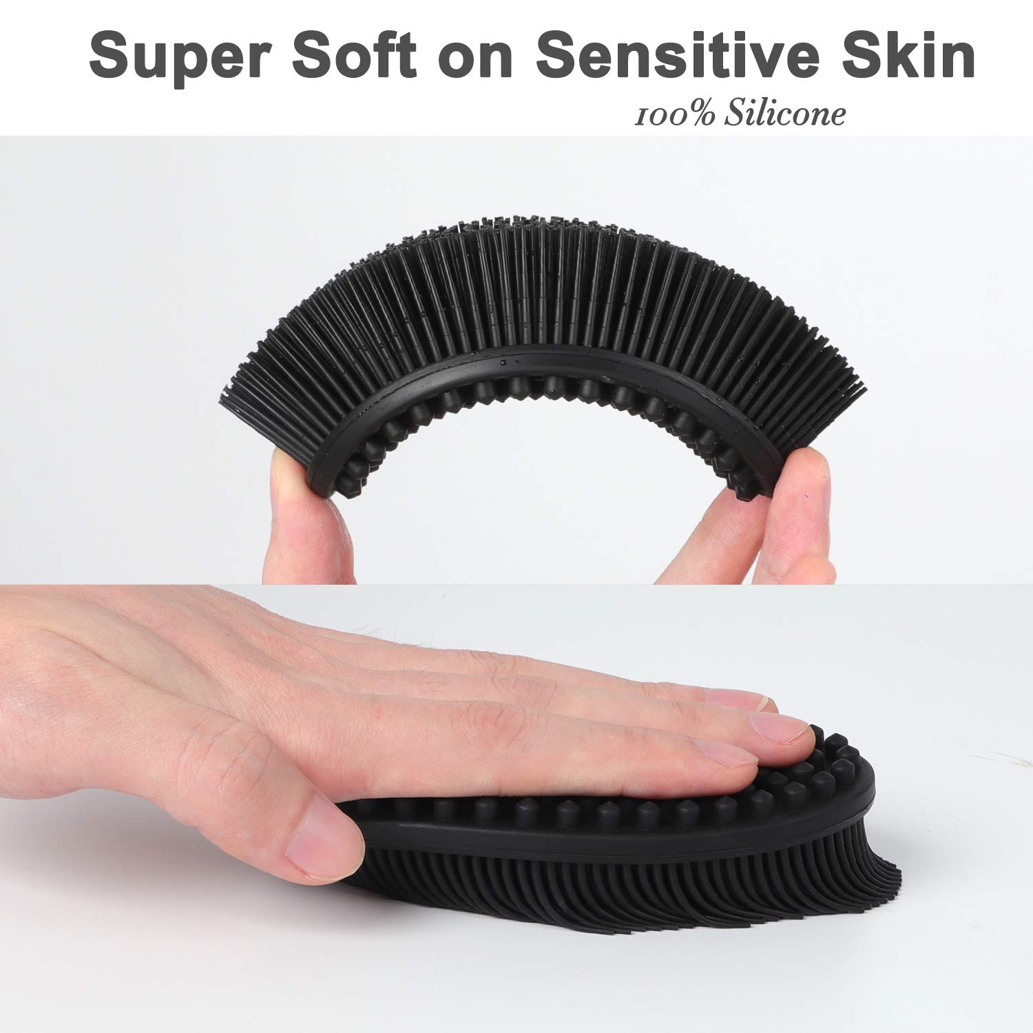 Heeta Body Brush for Wet and Dry Brushing, Silicone Bath Brush for Gentle Exfoliating on Softer, Glowing Skin, Gentle Massage with Bath and Body Brush to Improve Your Blood Circulation (Black) : Beauty