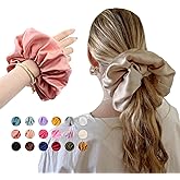 Chloven 18 Colors XXXL-Large Jumbo Scrunchies Oversized Hair Scrunchies Satin Elastics Scrunchy Bobbles Hair Ties Accessories