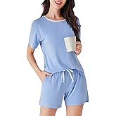 DAVID ARCHY Viscose from Bamboo Pajamas for Women Cooling Ultra Soft Short Sleeve Lightweight Comfy 2 Piece Pj Sets Sleepwear