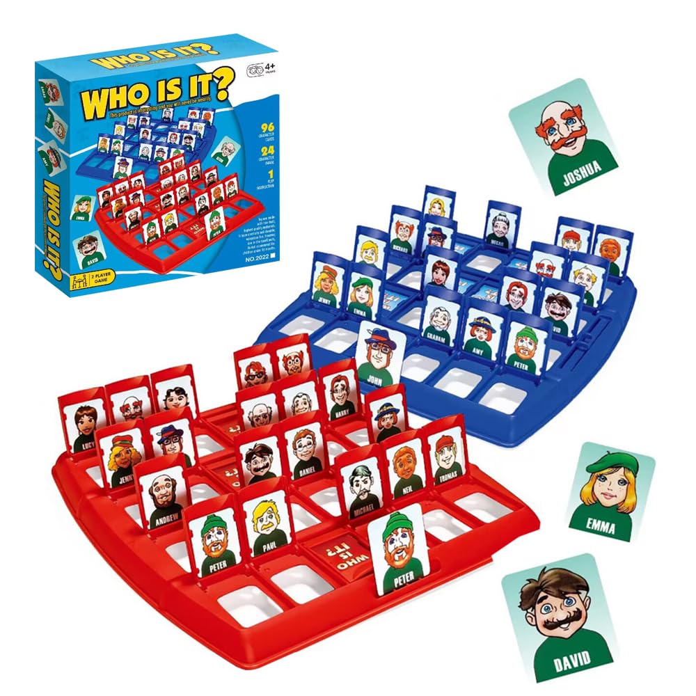 LUFEIS Guess Who Game for Kids and Adults, Guess Who Is It - Fun Family Guessing Board Game, Easy to Set Up 2 Player Games, Parent-Child Educational Games for Kids and Adults
