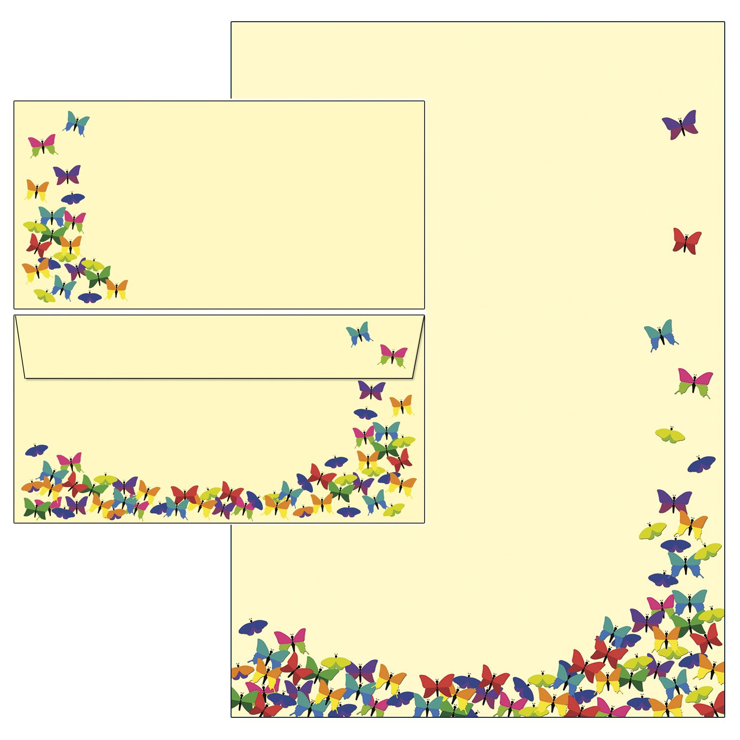 Writing Set - Butterflies - 25 Sheets Writing Paper incl. 25 Pieces envelopes 5935+6935