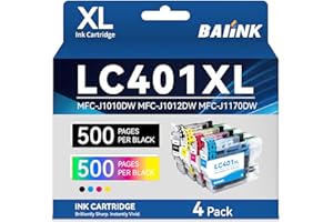 BAIINK LC401XL LC401 Ink Cartridges Replacement for LC401XL Ink Cartridges for Brother Printer Compatible with Brother MFC-J1