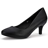 IDIFU Women's Classic Low Heels Dress Pumps 2 Inch Kitten Heel Round Toe Office Wedding Shoes