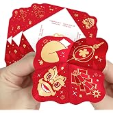 Big Dot of Happiness Lunar New Year - Cootie Catcher Game - Fortunes - Fortune Tellers - Set of 12