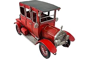 Berfutall 10'' Iron Classic Red Cars Model - Collectible Vehicle Decoration, Metal Christmas Decor, Unique Blend of Vintage and Rustic for Table Top (C)