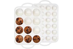 FIMARY Silicone Muffin Pan with Metal Reinforced Frame - 12-Cup Muffin Pan & 24-Cup Mini Muffin Pan for Homemade Muffins, Cupcakes, and Bread, Oven and Dishwasher Safe - Set of 2, Coffee-colored Dots