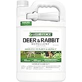 Liquid Fence Deer and Rabbit Repellent Ready-to-Use Spray, 1 Gallon | Use to Treat on Gardens, Flowers, Shrubs, Trees &amp; Vines, Covers up to 2,000 Sq. Ft., Harmless to Plants &amp; Animals