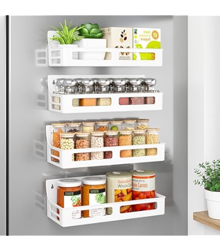 Kitchen Essentials Magnetic Spice Rack (4-Pack) Fridge Organizer
