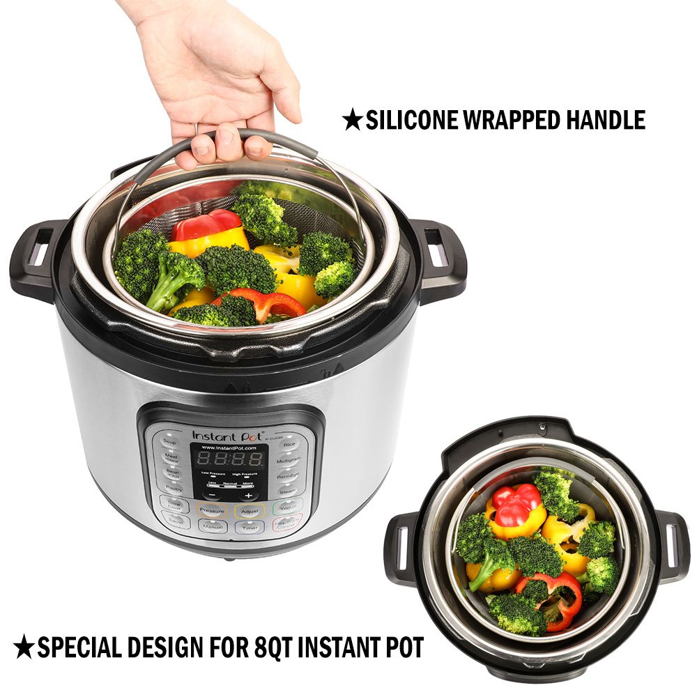 Aozita Steamer Basket for Instant Pot Accessories 8 Qt Stainless