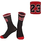 ZIFHKUP Elite Basketball Socks for Boys and Girls, Athletic Socks&Basketball Wristband, Sport Socks for Kids 6-13