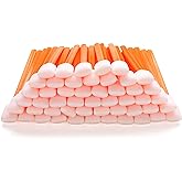 AAwipes Foam Sticks Cleaning Swabs (50 pcs 5.25" Large Rectangular Foam Tips, Orange) Cleanroom Cleaning Swab Sponge Stick fo