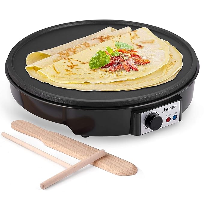 JYDMIX Crepe Maker Machine Nonstick 12’’ 1200W Electric Pancake Maker