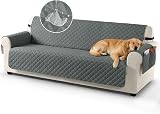 TAOCOCO Waterproof Sofa Slipcovers 3 Seater Dark Grey, Anti-Slip