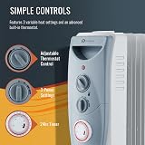 PureMate 2500W Oil Filled Radiator 11 Fin With 3 Heat Settings Timer view 4