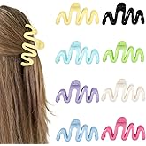 NOLITOY 8pcs Jelly Wavy Hair Clips for Women Girls - Glossy Acrylic Squiggly Hair Barrettes - Duckbill Clips for Bangs & Styling
