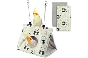 Zeinlenx Bird Nest House Parakeet Cage,Waterproof Hanging Hammock Budgie Toys Bed for Small Medium Cockatiel (White-M)