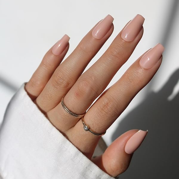 Glamnetic Press On Nägel „Los Angeles“ – Rouge Nude Pink, Kurze Mandelform, 30 Stück, Wiederverwendbar