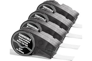 4-Pack MarkDomain Compatible with M21-750-499 3/4 Inch Black on White Muti-Purpose Nylon Label Tape Work with BMP21-PLUS, BMP21-LAB0, M210, M211, M210-LAB, IDPAL, LABPAL Label Printer, 0.75" Width