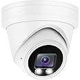 Hikvision/Uniview Compatible HD 4K 8MP SonyStarvis Sensor IP Camera Color vu PoE Turret Dome with Microphone, 24/7 Full Time Color at Night, Weatherproof IP67 Indoor Outdoor Wide Angle 2.8mm