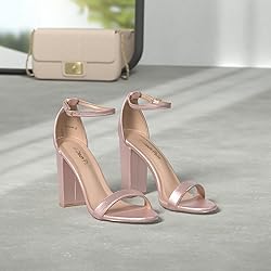 DREAM PAIRS Womens Hi-Chunk High Heel Pump Sandal