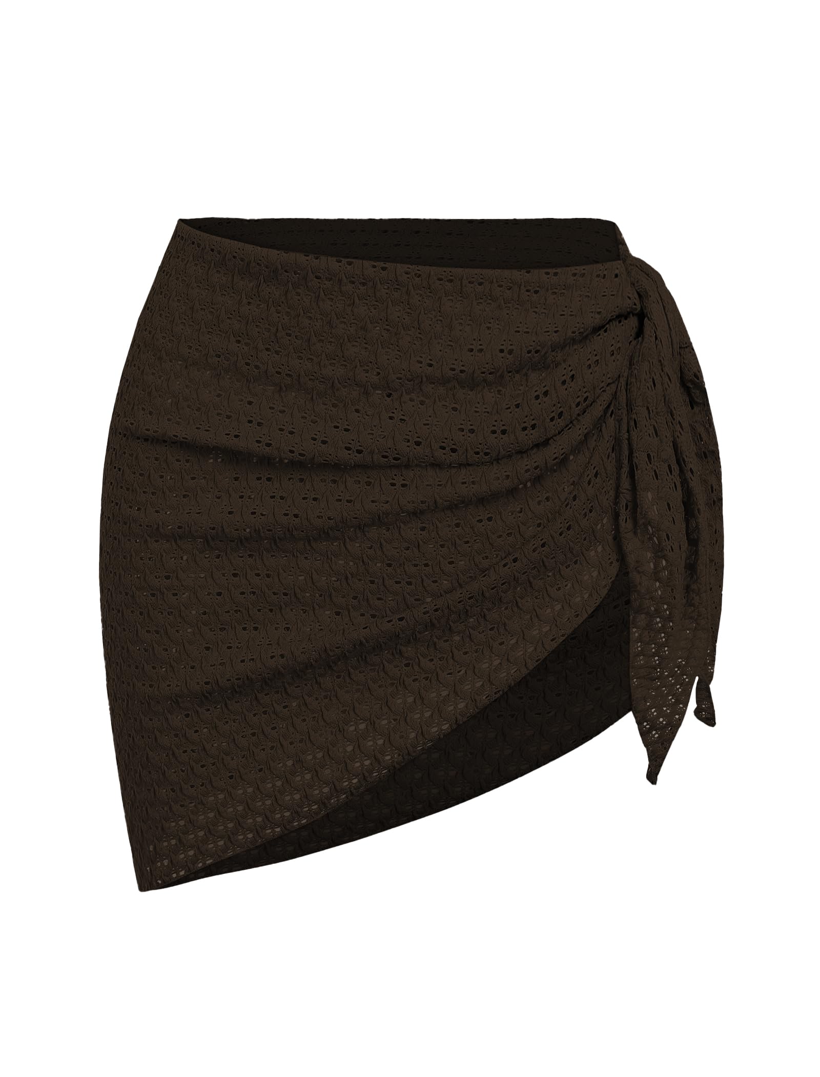 Photo 1 of ZAFUL Sarong Coverups for Women Tie Side Bathing Suit Lace Sarong Style Cover Up Mini Skirt(5-B-Brown,One Size)