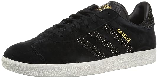 adidas Originals Women's Gazelle W Sneaker, Black/Gold Metallic, 8 M US