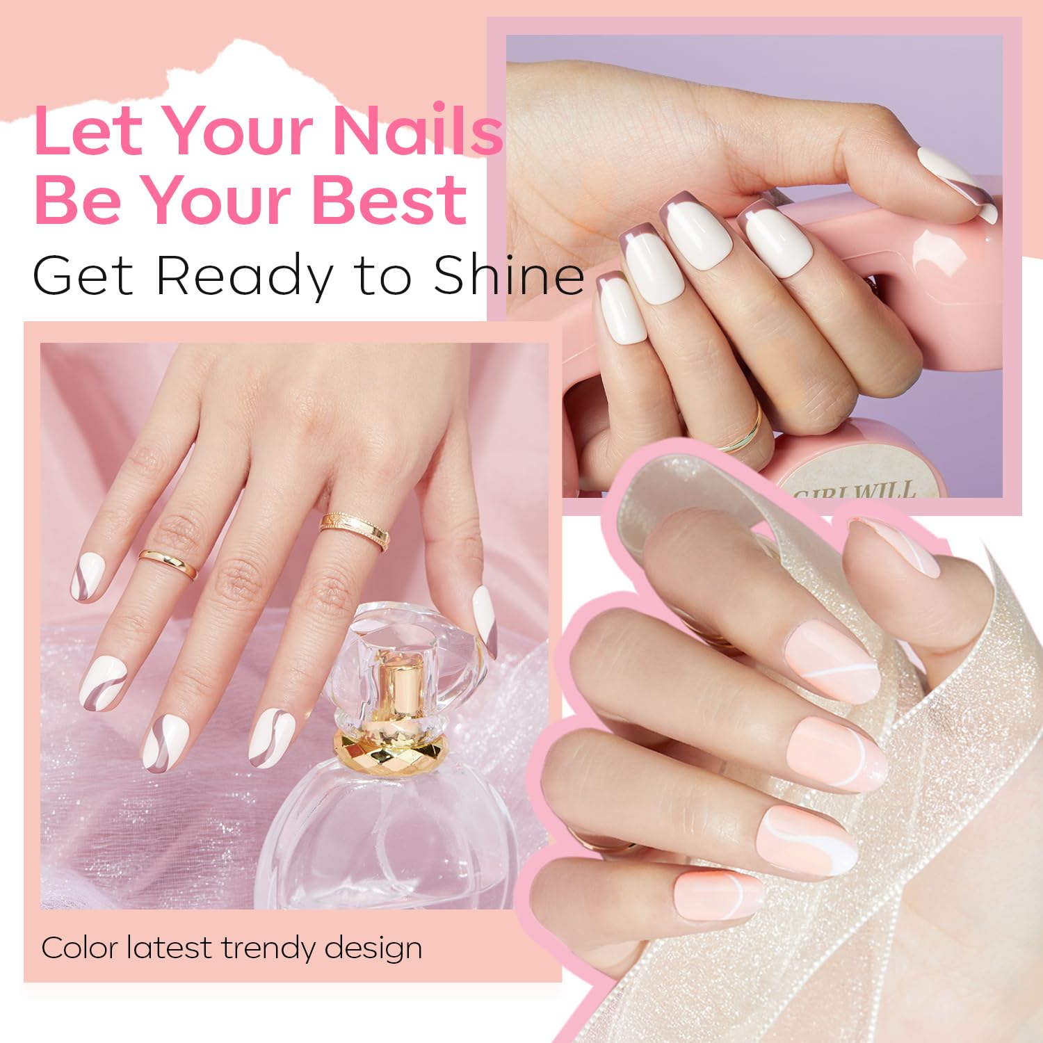 MODELONES Nail Polish Set 6 Colors Neutral Nude Nail Polish Bubble Bath Quick Dry Skin Tone Glitter Winter Nail Polish Finger Nail Polish Bulk Manicure Diy Nail Art Salon Home Gift For Women Mom Girl - Image 5