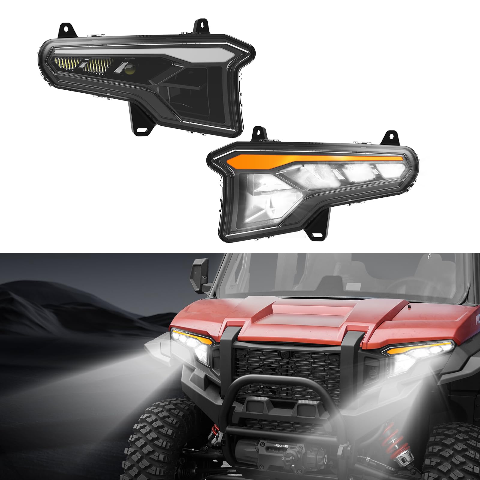 Photo 1 of XUTVOTOR LED Headlights for 2024+ Polaris Xpedition XP/ADV, Front LED Lamps with High-Low Beams DRL Sequential Turn Signal Lights for Polaris XPEDITION XP/XP5/ADV/ADV5 2024 2025 Accessories